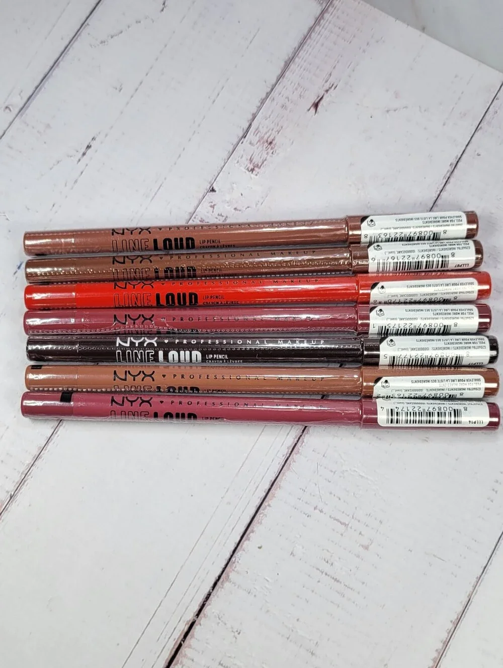 Nyx 7 Piece Line Loud Longwear Lip Liner Bundle NEW!
